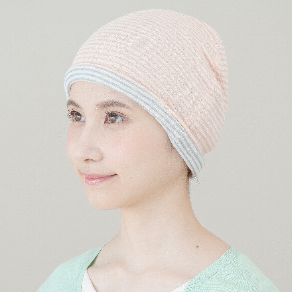 医療用帽子 リバーシブル水色 ピンク 日本製 Tendre タンドレ 1019