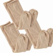 ゴムなし靴下茶綿3枚セット