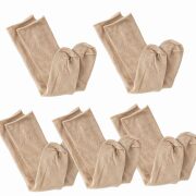 ゴムなし靴下茶綿5枚セット