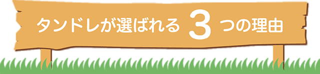 タンドレが選ばれる3つの理由